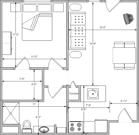 One Bedroom Floor Plan | Autumn Ridge Supportive Living Facility